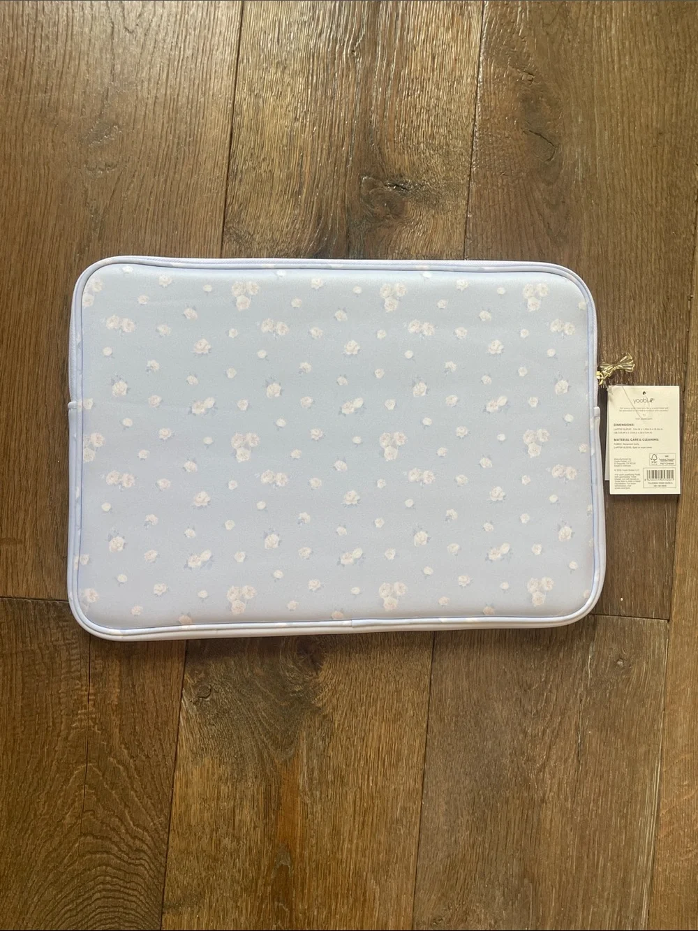 LoveShackFancy blue floral laptop case